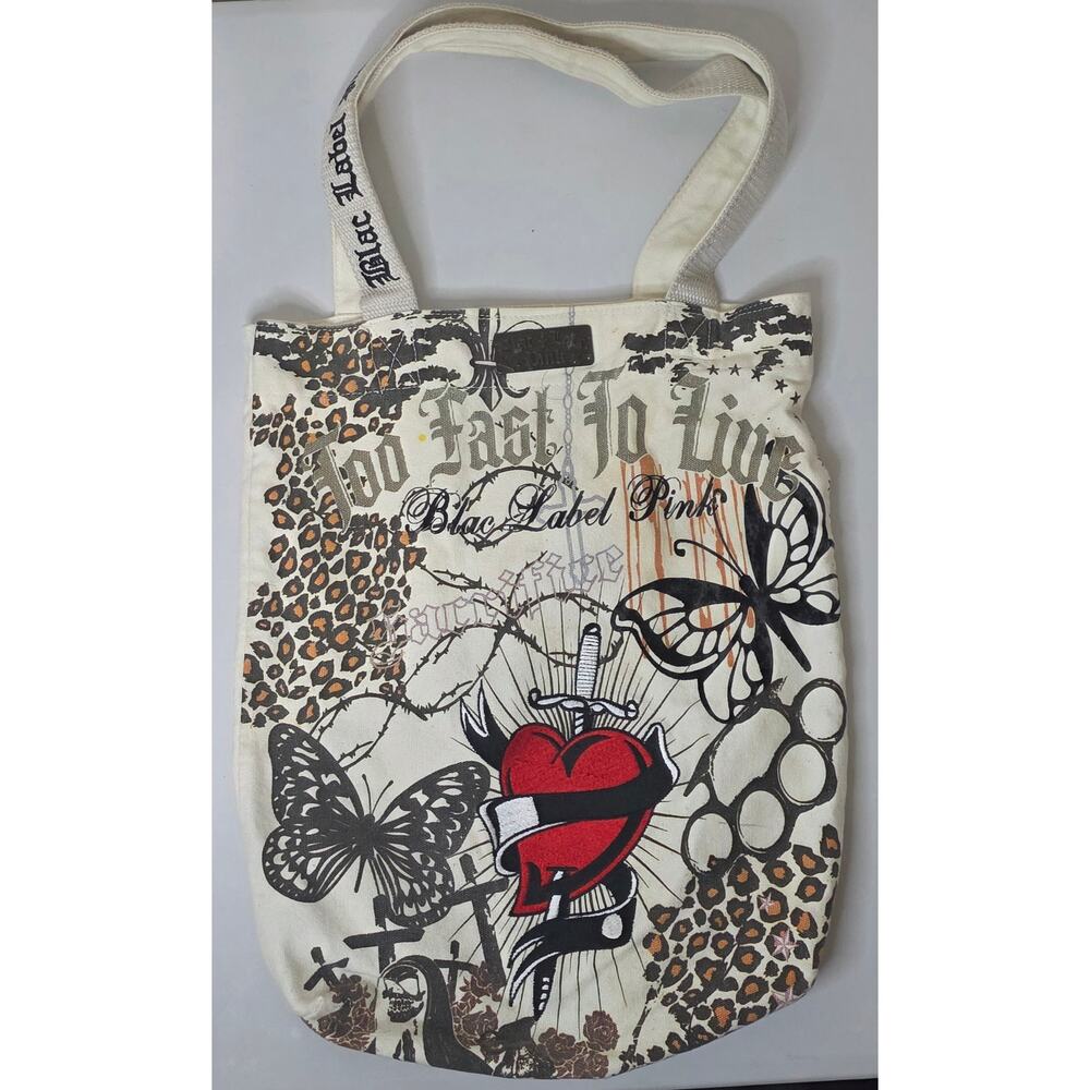 Blac Label‎ Pink Tattoo-Style Y2K Streetwear Tote
